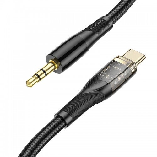 Кабель HOCO 3.5 mm to Type-C Transparent Discovery Edition Digital audio conversion cable UPA25 |1M| blue