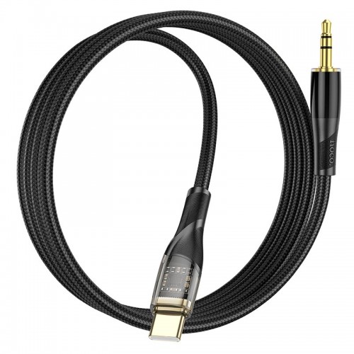 Кабель HOCO 3.5 mm to Type-C Transparent Discovery Edition Digital audio conversion cable UPA25 |1M| blue