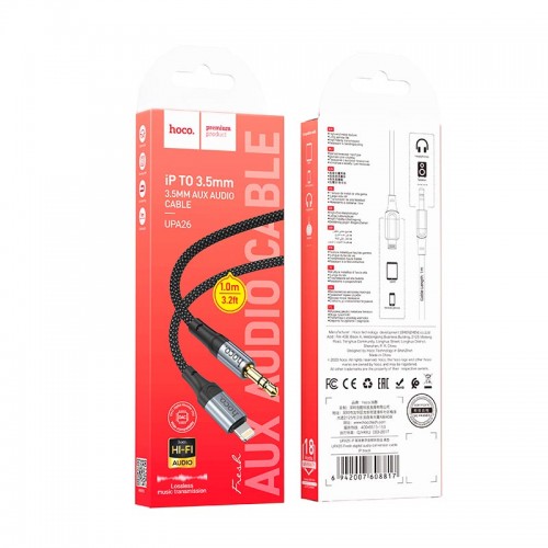 Кабель Hoco Fresh digital audio conversion Cable Lightning UPA26 |1m, DAC| black