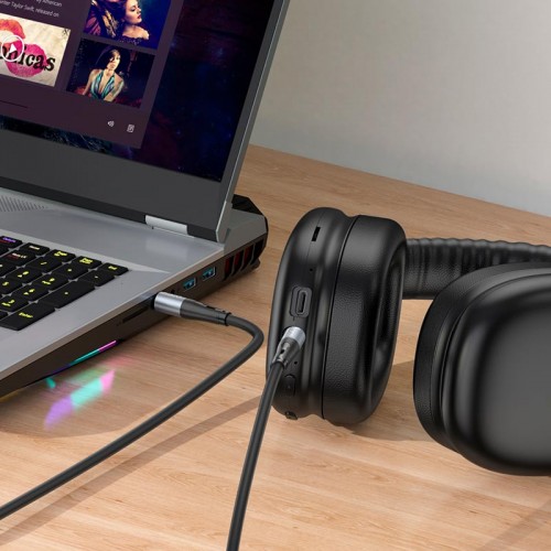 Кабель Hoco aux silicone digital audio conversion cable UPA22 |1M| black