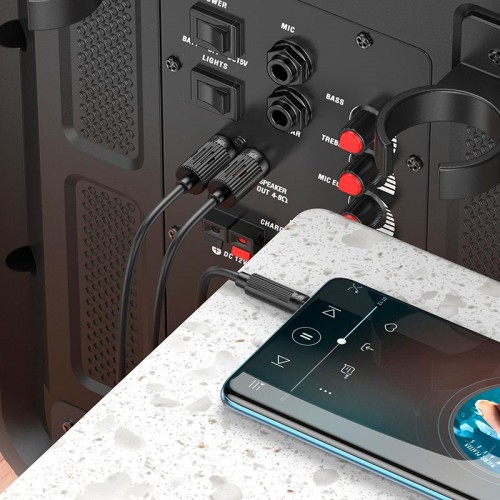 Кабель Hoco 3.5 double Lotus RCA audio cable UPA28 |1.5M| black