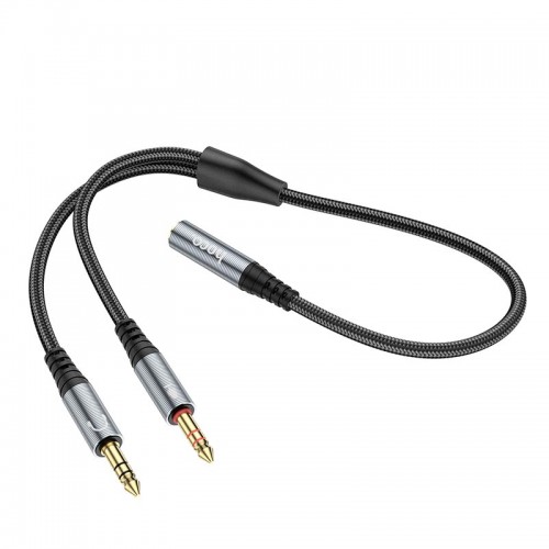 Кабель HOCO 2-in-1 3.5 headset audio adapter Cable UPA21 (female to 2male) |0.25M| black