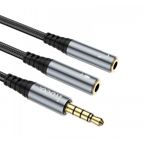 Кабель HOCO 2-in-1 3.5 headset audio adapter cable UPA21 (male to 2female) |0.25M|