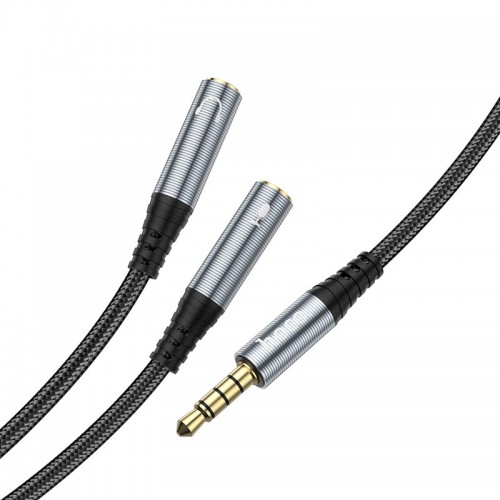 Кабель HOCO 2-in-1 3.5 headset audio adapter cable UPA21 (male to 2female) |0.25M|