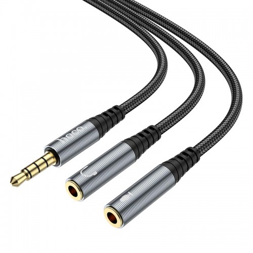 Кабель HOCO 2-in-1 3.5 headset audio adapter cable UPA21 (male to 2female) |0.25M|