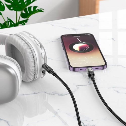 Кабель Hoco Spirit transparent digital audio conversion cable iP UPA27 |1.2M| grey