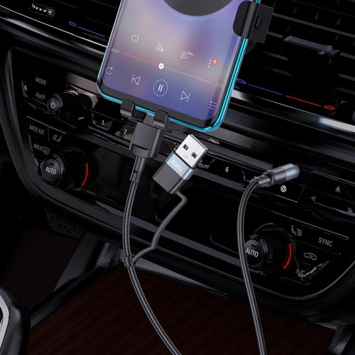 Кабель HOCO Type-C+USB 2-in-1 digital audio conversion cable UPA23 |1m, DAC|