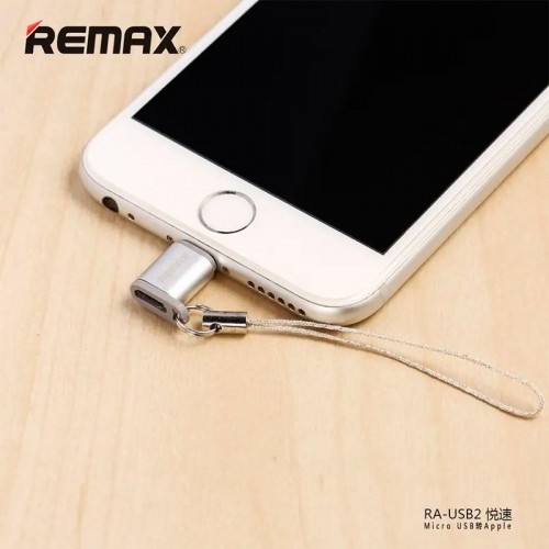 Перехідник Micro USB to Lightnng REMAX RA-USB2 сріблястий