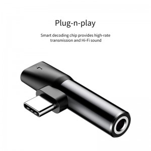 Переходник BASEUS Type-C (input)  to 3.5mm+Type-C L41 black