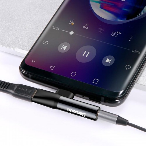 Переходник BASEUS Type-C (input) to 3.5mm+Type-C L41 black