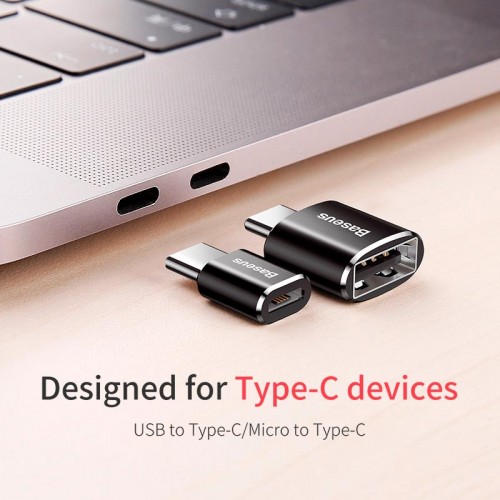 Переходник Baseus Female USB to Type-C Male OTG Adapter Converter |2.4A| (CATOTG-01) black