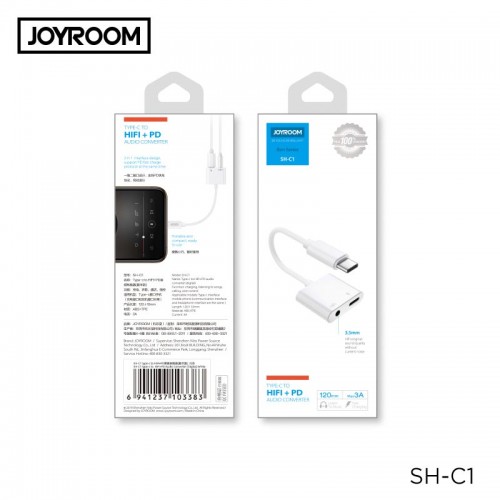 Переходник JOYROOM Ben Series Type-C to HIFI+PD Audio Converter SH-C1 (2019) |3A| white
