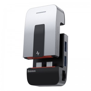HUB адаптер Baseus Armor Age Type-C Bracket Multifunctional |3USB*3.0, Type-C, 4KHDMI, AUX, RG45| grey