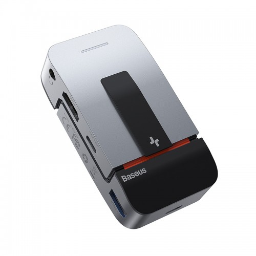 HUB адаптер Baseus Armor Age Type-C Bracket Multifunctional |3USB*3.0, Type-C, 4KHDMI, AUX, RG45| grey