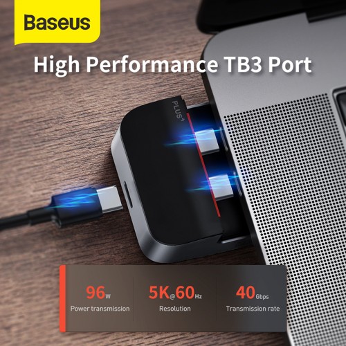 HUB адаптер Baseus Armor Age Type-C Bracket Multifunctional |3USB*3.0, Type-C, 4KHDMI, AUX, RG45| grey