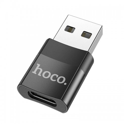 Переходник HOCO USB to Type-C female adapter UA17 |3A, USB2.0| black