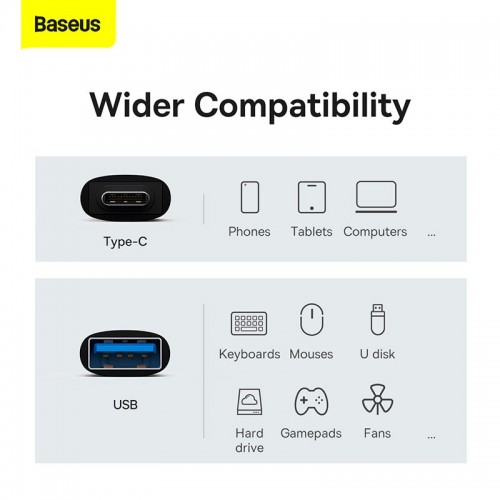 Переходник Baseus Ingenuity Series Mini OTG Adaptor Type-C to USB-A 3.1 |10Gbps| black