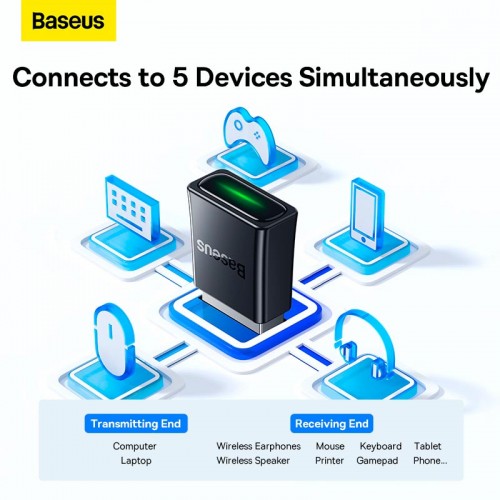 Bluetooth-адаптер Baseus BA07 Wireless Adapter |BT5.3| (ZJBA010001) black
