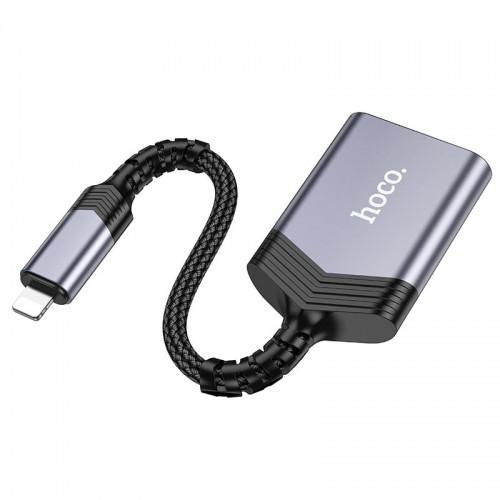 Переходник HOCO 2-in-1 card reader iP UA25 grey