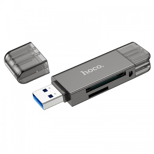 Переходник HOCO USB&Type-C 3.0 high-speed card reader HB39 |5Gbps| black