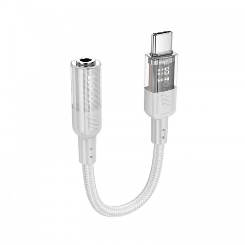 Переходник HOCO Spirit transparent digital audio converter Type-C to 3.5mm LS37 |15cm, DAC| grey