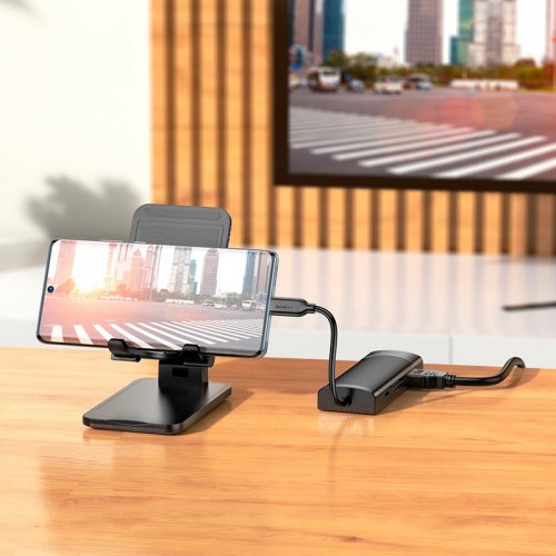 HUB адаптер HOCO Easy safe Type-C 7-in-1 multi-function converter HB43 |PD 100W/HDMI/SD, 2USB/1Type-C| black