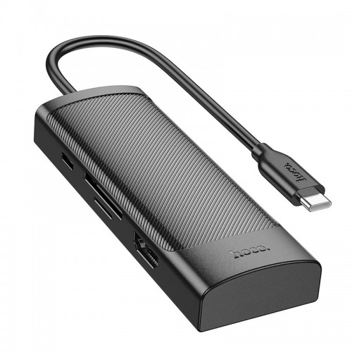 HUB адаптер HOCO Easy safe Type-C 7-in-1 multi-function converter HB43 |PD 100W/HDMI/SD, 2USB/1Type-C| black