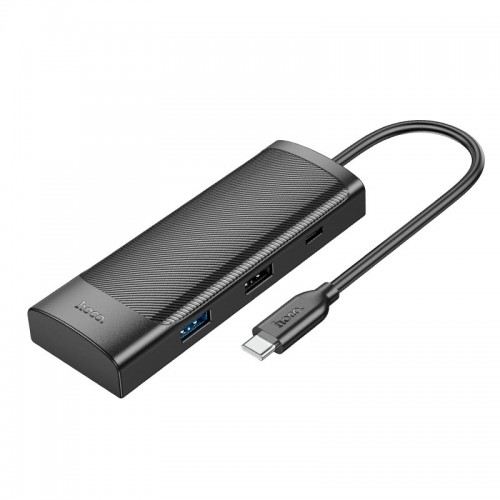 HUB адаптер HOCO Easy safe Type-C 7-in-1 multi-function converter HB43 |PD 100W/HDMI/SD, 2USB/1Type-C| black
