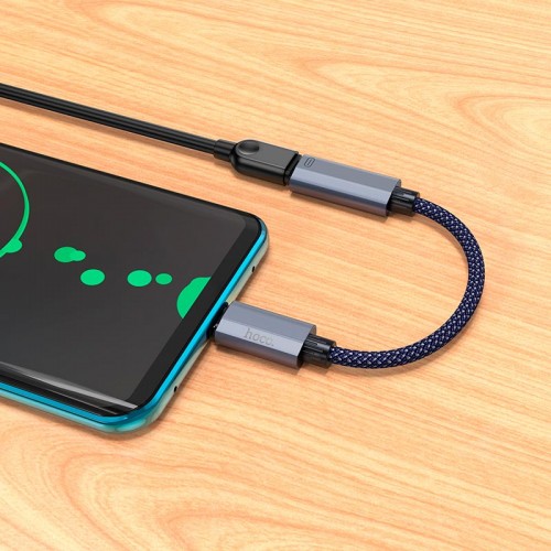 Переходник HOCO Type-C male to iP female charging and data adapter cable UA29A |3A, 0,15m| black