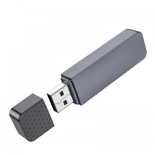 Переходник HOCO Spirit 2-in-1 USB 2.0 card reader HB45 |480Mbps, 2TB Max| metal-grey