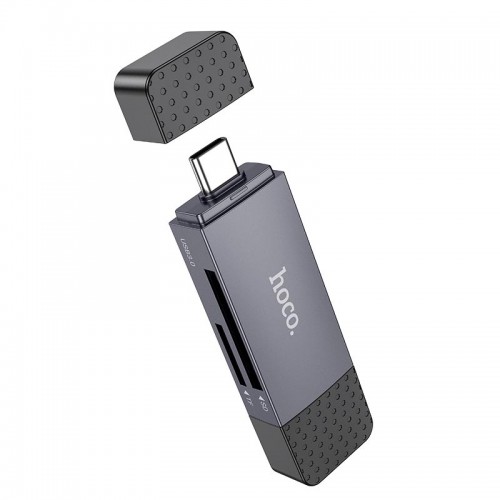 Переходник HOCO Spirit 2-in-1 USB/Type-C 2.0 card reader HB45 |480Mbps, 2TB Max| metal-grey
