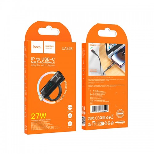 Переходник HOCO Lightning male to Type-C female display adapter UA32B |27W| black