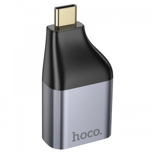 Переходник HOCO Type-C to VGA adapter UA34 |2k Ultra HD| metal-grey
