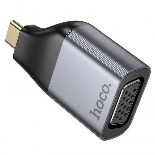 Переходник HOCO Type-C to VGA adapter UA34 |2k Ultra HD| metal-grey
