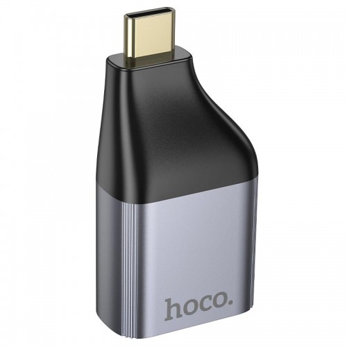 Переходник HOCO Type-C to RJ45 adapter UA35 |100Mbps| metal-grey