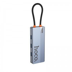 HUB адаптер HOCO Wow 5-in-1 multi-function converter HB50 (HDTV+PD+USB 3.0*3) grey