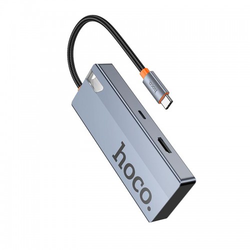 HUB адаптер HOCO Wow 5-in-1 multi-function converter HB50 (HDTV+PD+USB 3.0*3) grey