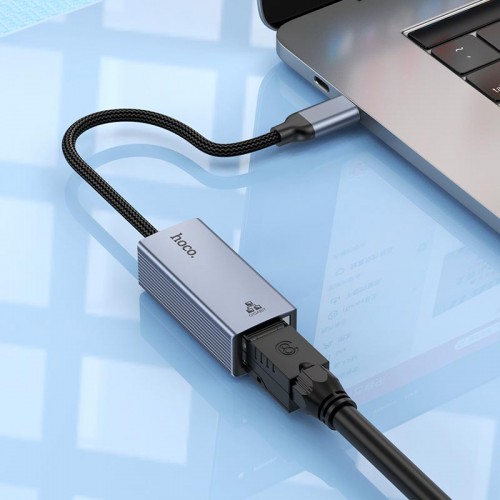 Адаптер HOCO Type-C ethernet adapter UA37 (1000 Mbps) grey