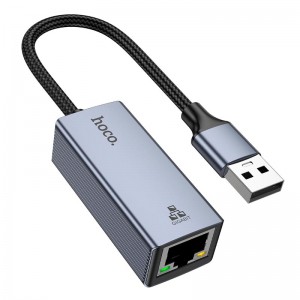 Адаптер HOCO USB ethernet adapter UA37 (1000 Mbps) grey