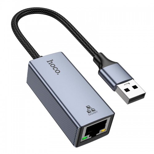 Адаптер HOCO USB ethernet adapter UA37 (1000 Mbps) grey