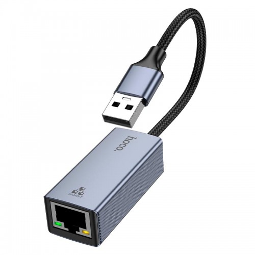 Адаптер HOCO USB ethernet adapter UA37 (1000 Mbps) grey