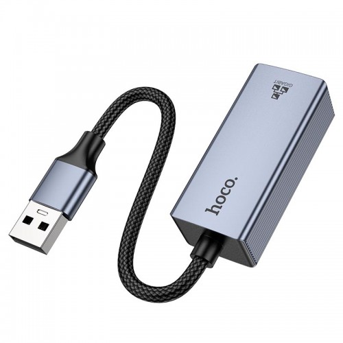 Адаптер HOCO USB ethernet adapter UA37 (1000 Mbps) grey