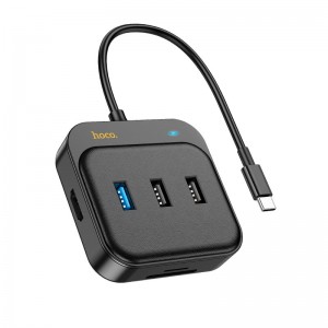 HUB адаптер HOCO Easy link 7-in-1 Multiport Adapter HB38 (HDTV+SDTF+USB3.0+USB2.0x2+PD100W) black