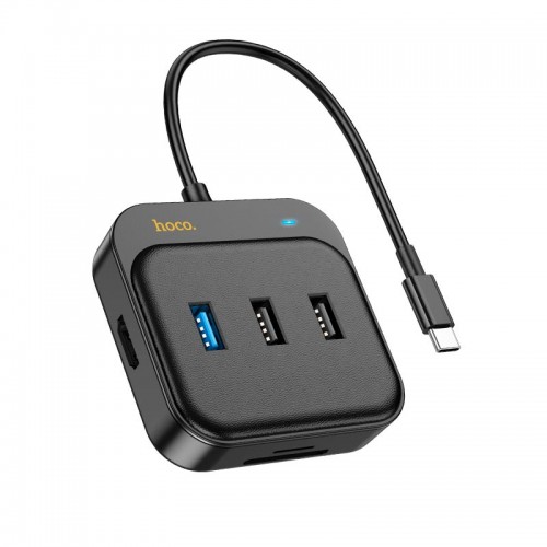 HUB адаптер HOCO Easy link 7-in-1 Multiport Adapter HB38 (HDTV+SDTF+USB3.0+USB2.0x2+PD100W) black