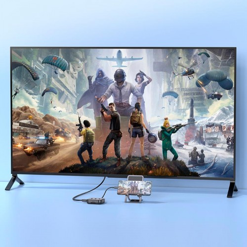 HUB адаптер HOCO Easy link 7-in-1 Multiport Adapter HB38 (HDTV+SDTF+USB3.0+USB2.0x2+PD100W) black