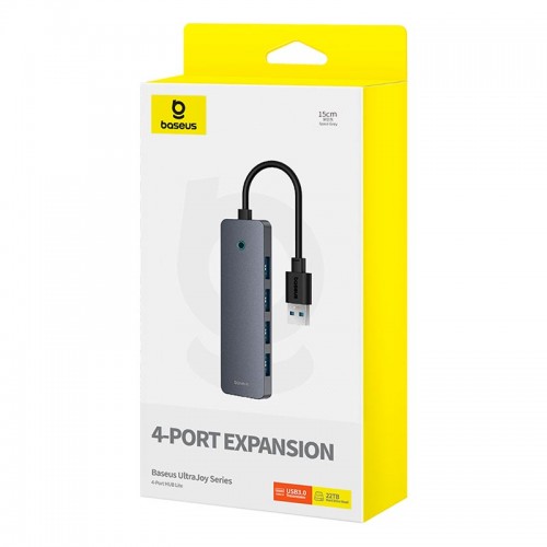 HUB адаптер Baseus UltraJoy Series 4-Port HUB Lite |USB-A to USB3.0*4, 5Gbps,15cm| grey