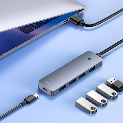 HUB адаптер Baseus UltraJoy Series 4-Port HUB Lite |USB-A to USB3.0*4, 5Gbps,15cm| grey