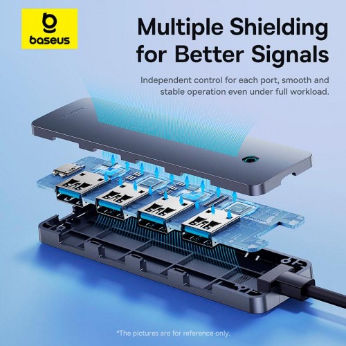 HUB адаптер Baseus UltraJoy Series 4-Port HUB Lite |USB-A to USB3.0*4, 5Gbps,15cm| grey