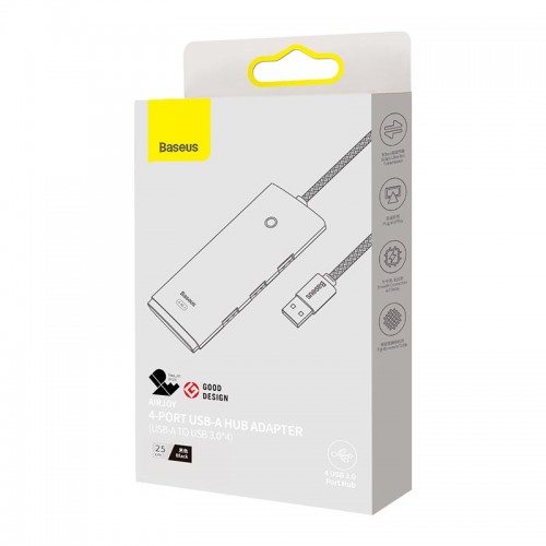 HUB адаптер Baseus Lite Series 4-Port HUB Adapter |USB-A to USB 3.0*4, 25cm| black