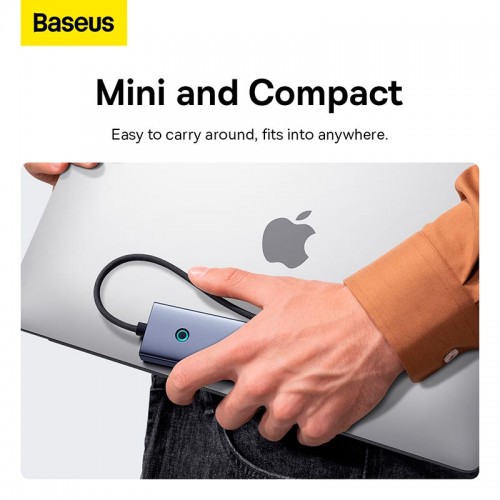 HUB адаптер Baseus UltraJoy Series 5-Port HUB Docking Station |Type-C to HDMI4K@30Hz*1+USB 3.0*4| grey